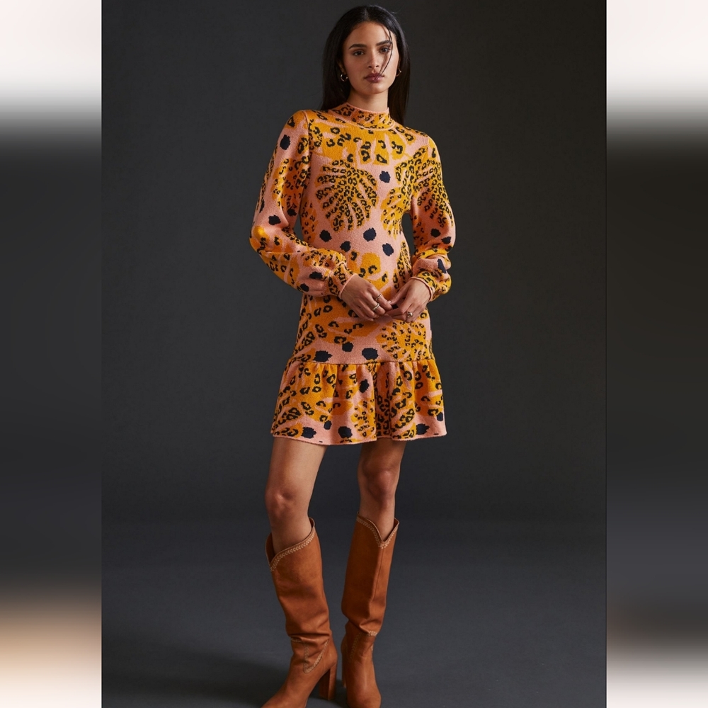 Farm Rio Palms Sweater Mini Dress (Petite)